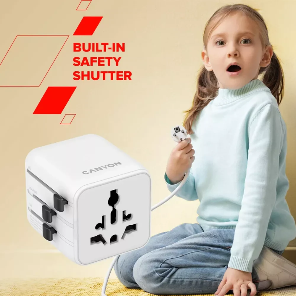 CANYON OnTour One Travel Adapter EU/UK/US/AUS White - Image 2
