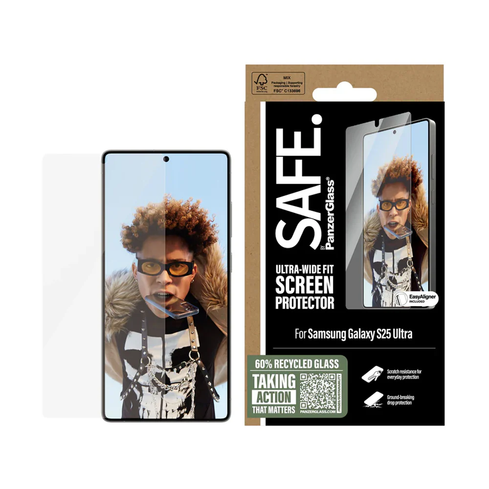 PanzerGlass SAFE Glass Screen Protector for Galaxy S25 Ultra Wide Fit with Aligner - Image 2